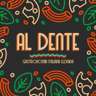 Paper Bag Design Creator With a Colorful Layout for an Italian Food Place