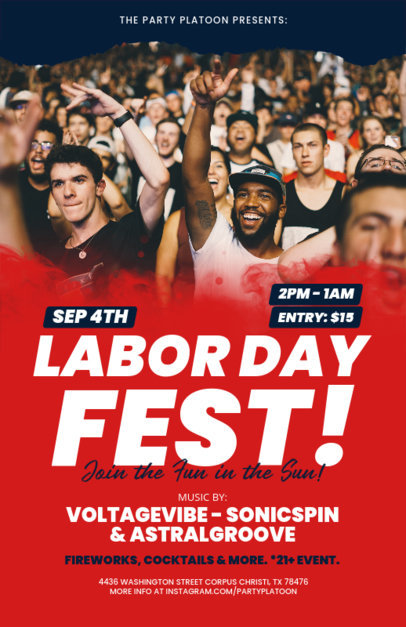 Event Flyer Design Template for a Labor Day Fest  6502c-el1