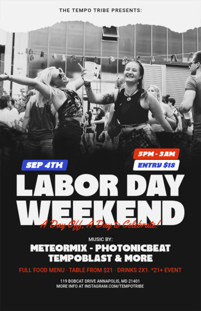 Flyer Design Maker Featuring a Labor Day Party Event 6502d-el1