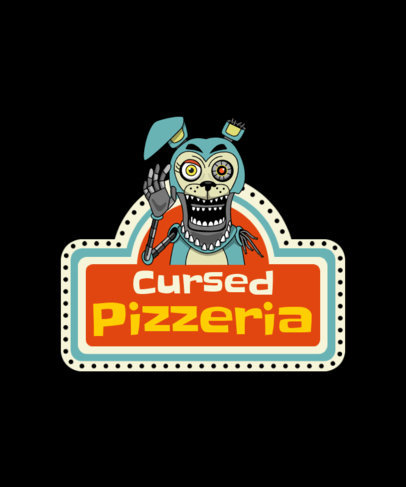 Halloween T-Shirt Design Creator with a Horror Character Inspired by Five Nights at Freddy's 5797c