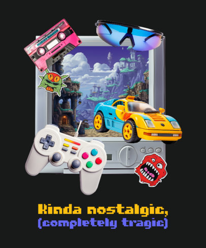 Y2K-Themed T-Shirt Design Creator With AI-Generated Graphics Inspired by a Kitsch Style 6013b