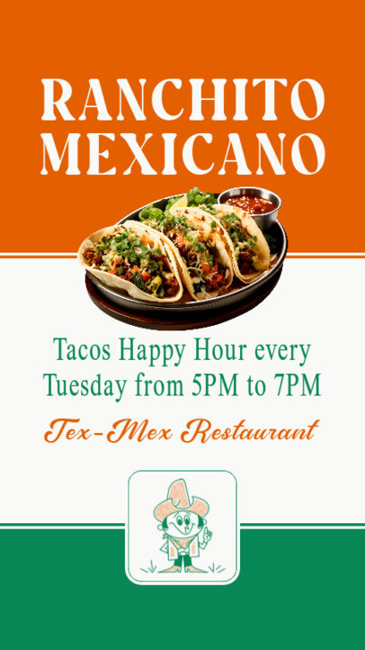 Instagram Story Template to Promote a Tex-Mex Restaurant's Happy Hour Deal