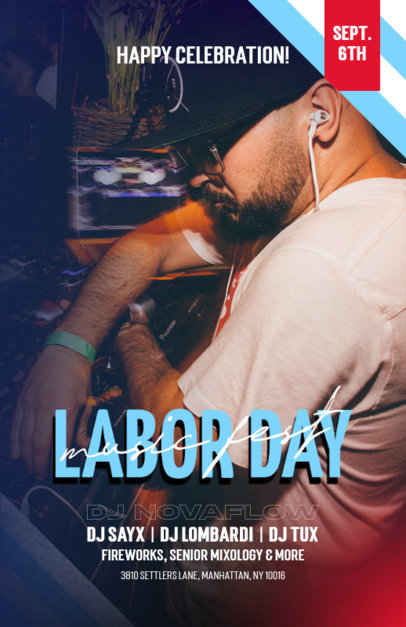 Flyer Generator for a Labor Day-Themed Music Fest 6506e-el1