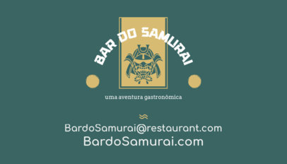 Front Business Card Template for an Asian-Themed Restaurant