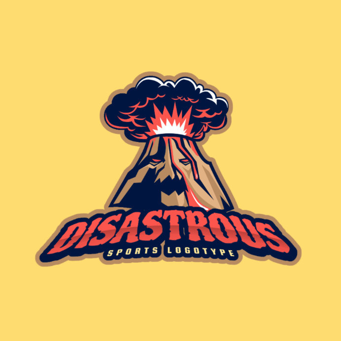 Sports Logo Maker with Erupting Volcano Icon