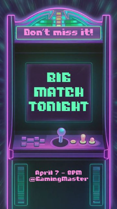 Big Match Instagram Story Video Template for a Gaming Tournament