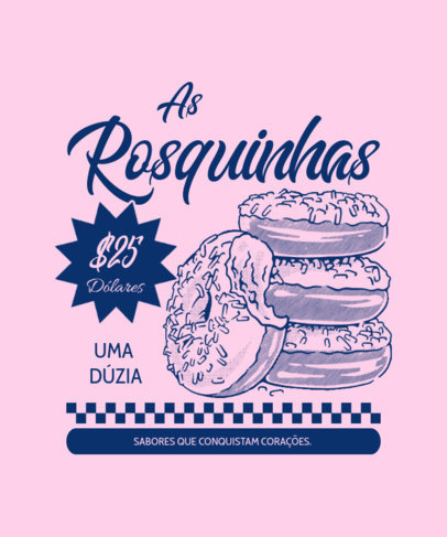 Back T-Shirt Design Creator with Retro-Aesthetic Donut Illustrations