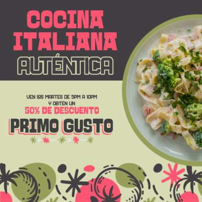 Instagram Post Generator With a Special Offer for an Italian Food Place