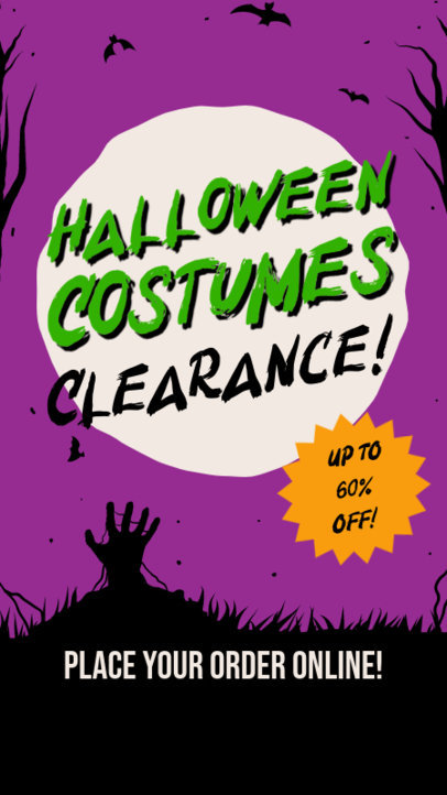 Instagram Story Generator for a Halloween Costumes Store Sale