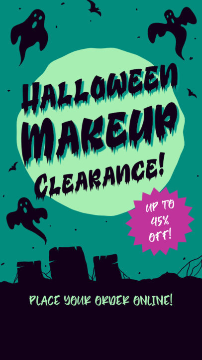 Instagram Story Maker for a Makeup Store Sale for Halloween