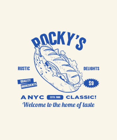 Back T-Shirt Design Maker with an Illustrated Fast Food Illustration