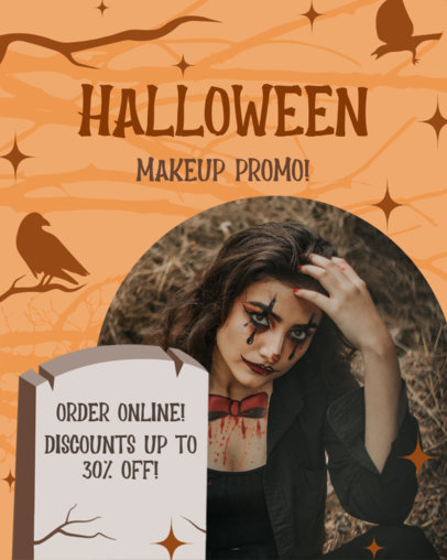 Instagram Post Template for a Beauty Shop's Halloween Makeup Promo 5803a