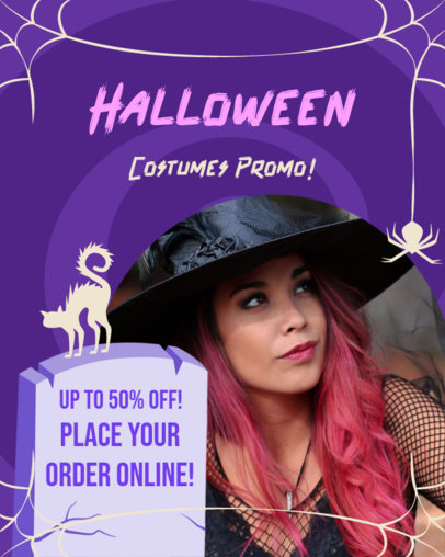 Instagram Post Generator Promoting Halloween Costume Online Discounts 5803b