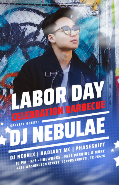 Flyer Maker Featuring Star Graphics to Promote a Labor Day Barbecue 6508a-el1