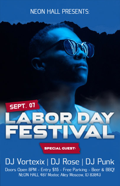 Flyer Generator Featuring a Labor Day Festival Event 6504a-el1