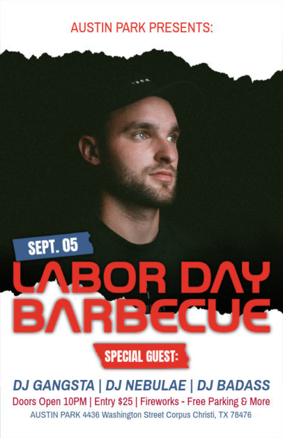 Online Flyer Creator for a Labor Day-Themed Barbecue Party 6504b-el1