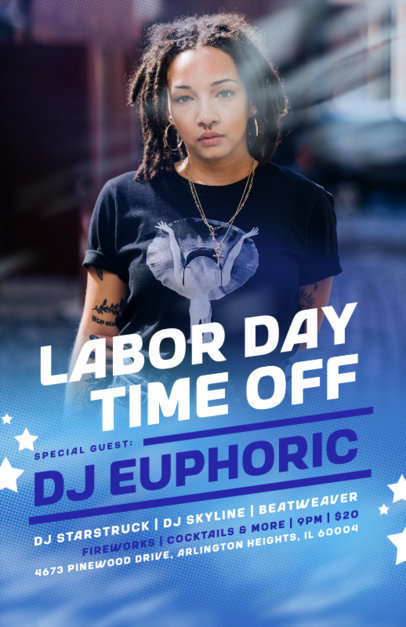 Flyer Template for a Labor Day Music Fest with a Guest DJ 6508c-el1
