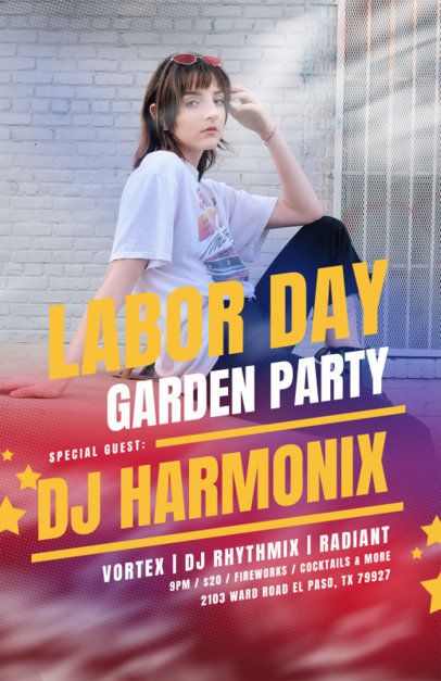 Online Flyer Creator Promoting a Labor Day Garden Party 6508b-el1