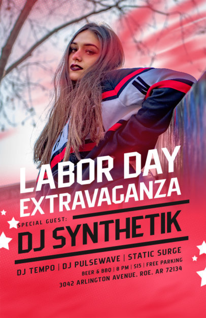 Online Flyer Maker for a Labor Day-Weekend Festival with Guest DJs 6508d-el1