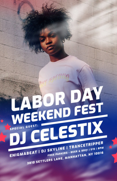 Flyer Design Template for a Labor Day-Weekend Music Fest  6508f-el1