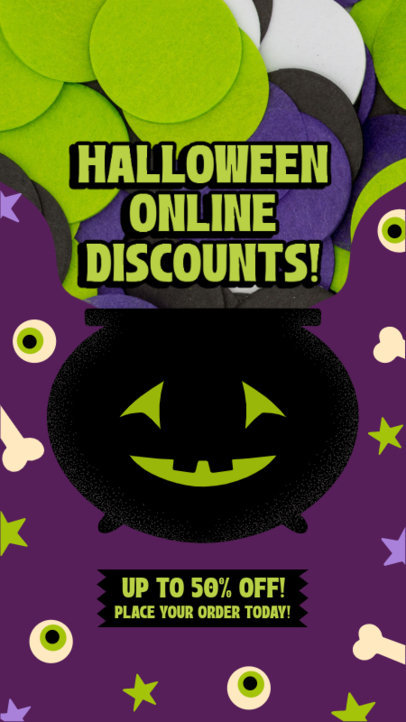 Instagram Story Generator Featuring an Ad for Halloween Discounts