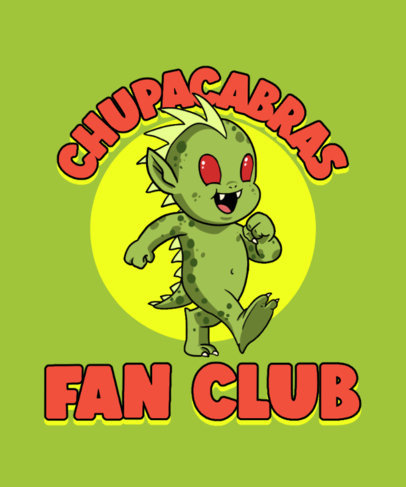 Cool T-Shirt Design Template Featuring a Funny Chupacabras Graphic 