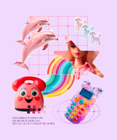 Kitsch T-Shirt Design Creator Featuring a Retro Collage 6012b