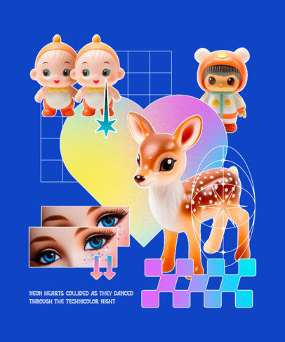 Retro T-Shirt Design Maker Featuring Kitsch Collage Graphics 6012c