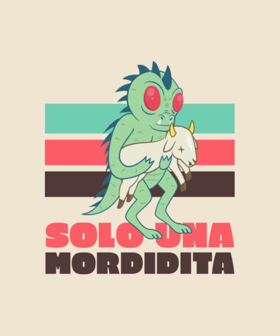 Illustrated T-Shirt Design Generator Featuring a Chupacabras-Inspired Graphic