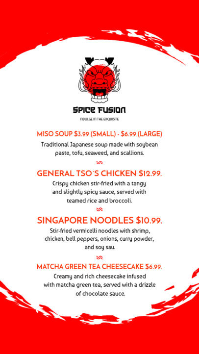 Menu Generator to Share Asian Dishes With a Dragon Icon 6019a