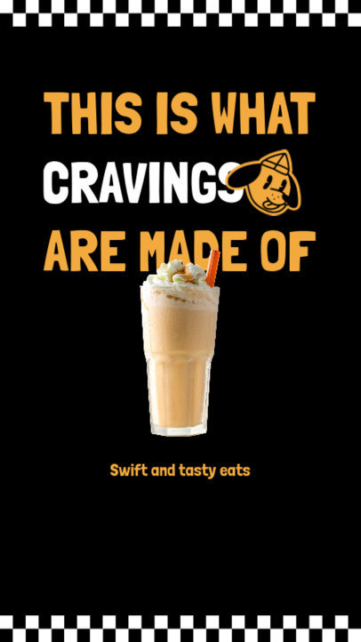 Instagram Story Generator Featuring a Milkshake Photo for a Fast-Food Place