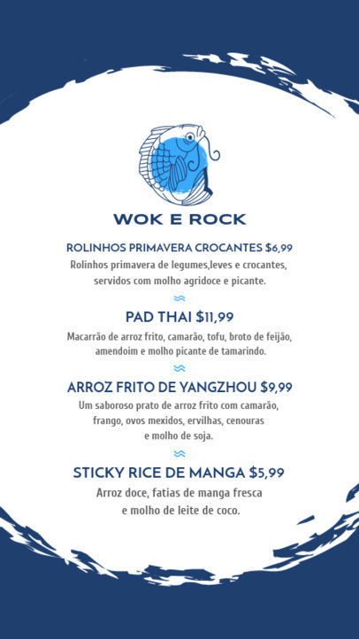 Menu Creator for an Asian Food Place Featuring a Price List 6019b