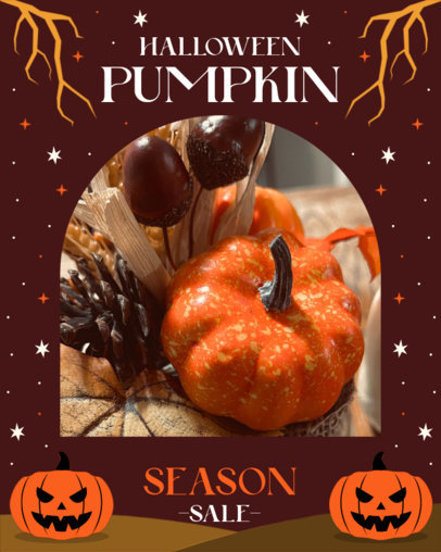 Instagram Story Generator with Halloween Pumpkin Graphics for a Season Sale