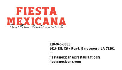 Back Business Card Design Creator for a Tex-Mex Restaurant
