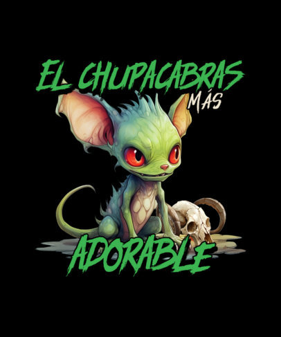 Quote T-Shirt Design Template With a Chupacabras-Inspired Theme