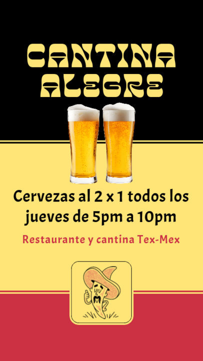 Instagram Story Maker for a Tex-Mex Restaurant Bar's 2x1 Offer