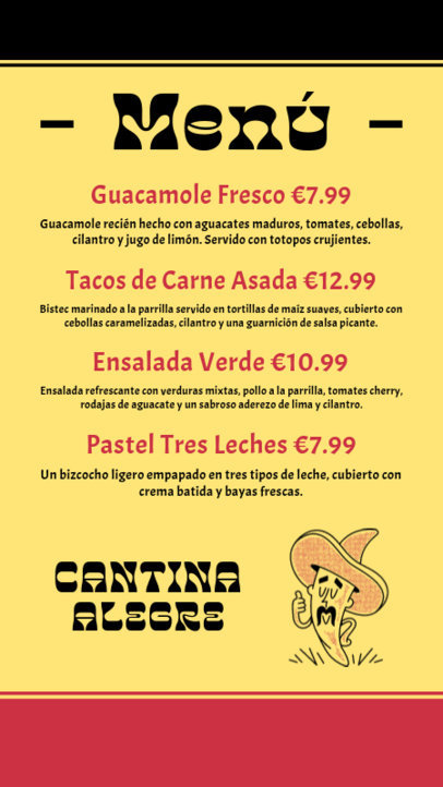 Menu Design Generator for a Tex-Mex Restaurant Featuring a Chili with a Sombrero