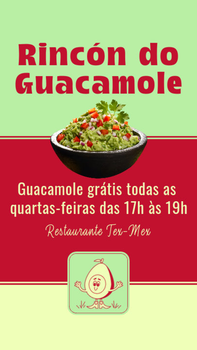Instagram Story Generator for a Tex-Mex Restaurant's Free Guacamole Promo