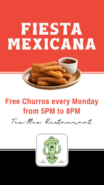 Instagram Story Creator for a Tex-Mex Restaurant's Free Churros Deal  6018c