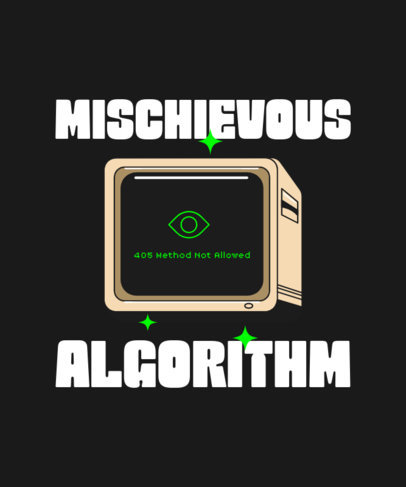 T-Shirt Design Maker with a Computer Illustration and a Spooky Quote