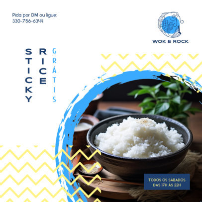 Instagram Post Creator With Free Rice Promo for an Asian Restaurant