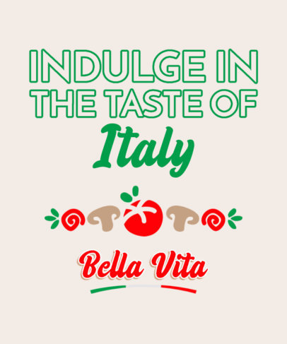 T-Shirt Design Maker for an Italian Restaurant With Vegetable Graphics