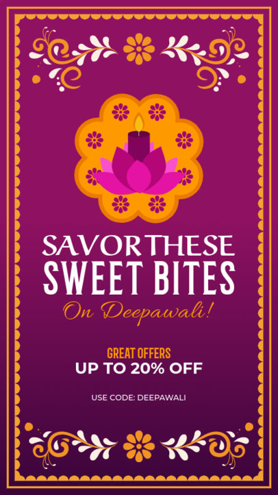 Diwali-Themed Instagram Story Maker Featuring a Holiday Discount 