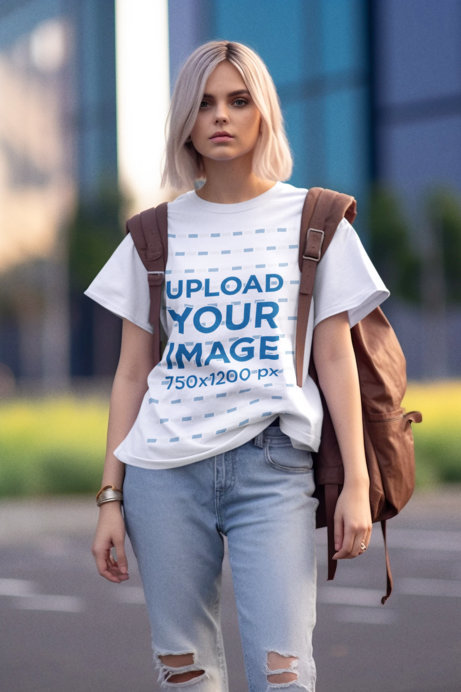 Zelda-Inspired Mockup Featuring an AI-Generated Woman Wearing a T-Shirt