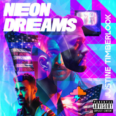 Kitsch Collage Album Cover Maker Inspired by Justin Timberlake 6028