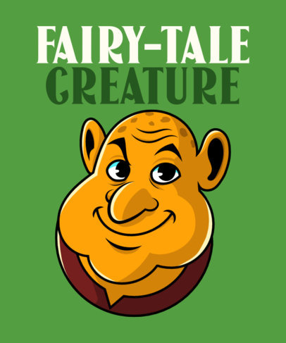 Illustrated T-Shirt Design Template With a Theme Inspired by the Shrek Film 5682g-5824