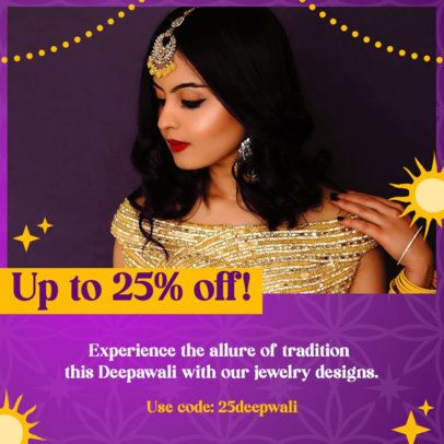 Instagram Post Template Featuring Promotional Discounts for Diwali 5816