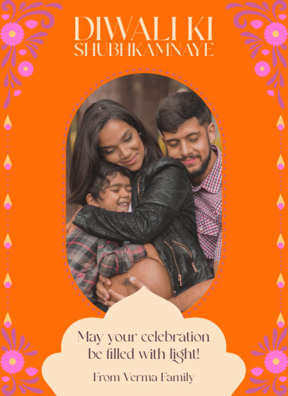 Greeting Card Maker Featuring a Diwali-Themed Message