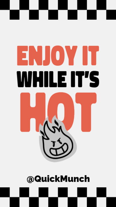 Takeout Label Maker for a Fast-Food Restaurant With a Flame Icon