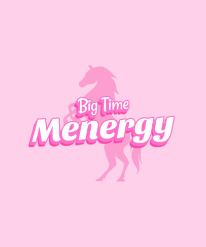 T-Shirt Design Template Featuring a Stallion and Text Inspired by Barbie and Ken